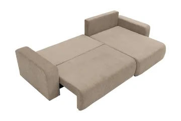 Barile Bäddsoffa med Divan 3-sits i Plysch - Grå - Möbler - Soffa - Bäddsoffa