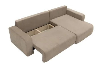 Barile Bäddsoffa med Divan 3-sits i Plysch - Grå - Möbler - Soffa - Bäddsoffa