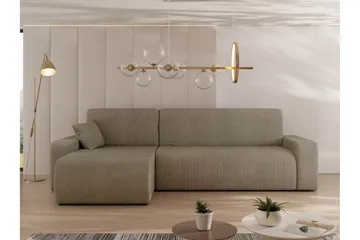 Barile Bäddsoffa med Divan 3-sits i Plysch - Brun - Möbler - Soffa - Bäddsoffa
