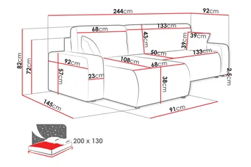 Barile Bäddsoffa med Divan 3-sits i Plysch - Beige - Möbler - Soffa - Bäddsoffa