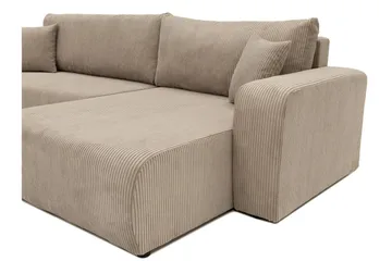 Barile Bäddsoffa med Divan 3-sits i Plysch - Grå - Möbler - Soffa - Bäddsoffa