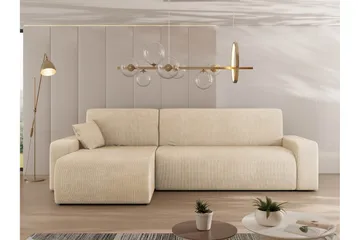 Barile Bäddsoffa med Divan 3-sits i Plysch - Beige - Möbler - Soffa - Bäddsoffa