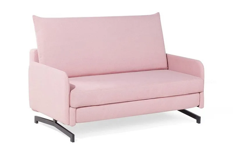 Belfast 2-sits Framåtbäddad Rektangulär Bäddsoffa 140x197 cm i Tyg, Rosa
