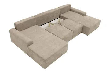 Bella Bäddsoffa Dubbeldivan 4-sits i Plysch - Grå - Möbler - Soffa - Bäddsoffa