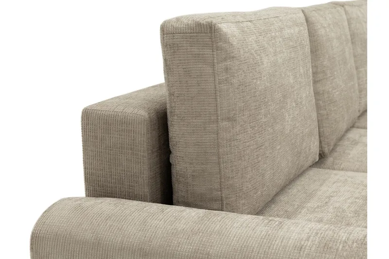Bella Bäddsoffa med Divan 3-sits i Plysch - Beige - Möbler - Soffa - Bäddsoffa