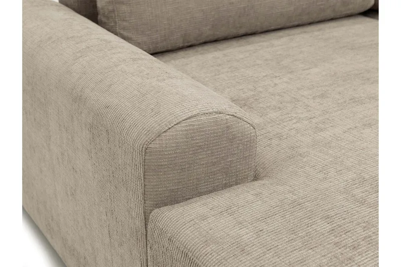 Bella Bäddsoffa med Divan 3-sits i Plysch - Beige - Möbler - Soffa - Bäddsoffa