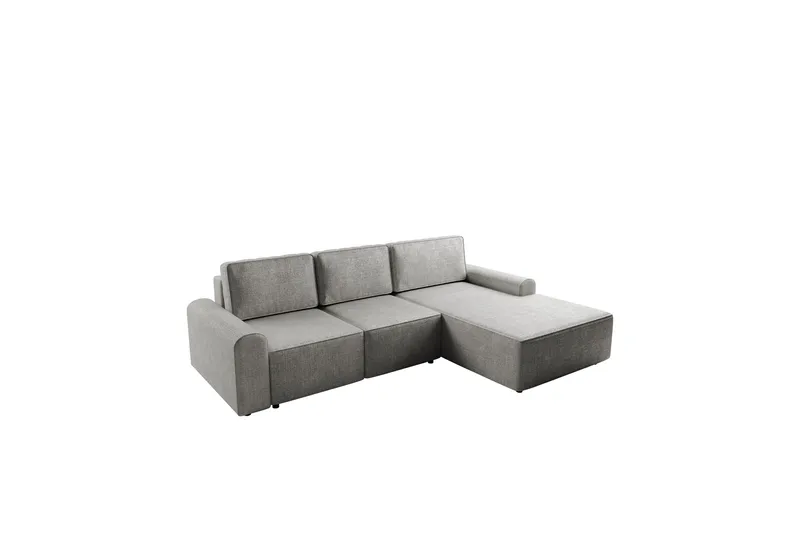 Bella Bäddsoffa med Divan 3-sits i Plysch - Grå - Möbler - Soffa - Bäddsoffa
