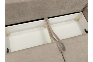 Bella Bäddsoffa med Divan 3-sits i Plysch - Beige - Möbler - Soffa - Bäddsoffa