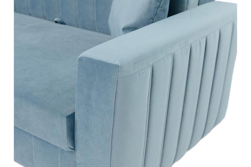 Bensbyn 2-sits Bäddsoffa med Förvaring och Vertikala Sömmar i Sammet - Grå - Möbler - Soffa - Bäddsoffa