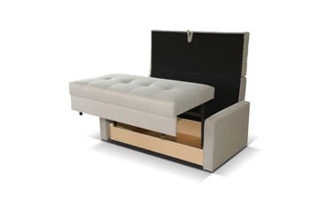 Bensbyn 2-sits Rektangulär Bäddsoffa 132x196 cm med Förvaring i Tyg - Grå - Möbler - Soffa - Bäddsoffa
