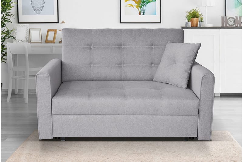 Bensbyn 2-sits Utdragbar Bäddsoffa 112x196 cm med Förvaring i Tyg - Grå - Möbler - Soffa - Bäddsoffa