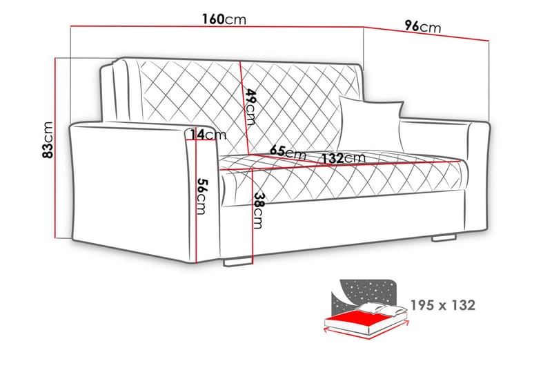 Bensbyn 3-sits Bäddsoffa Rutmönster - Svart - Möbler - Soffa - Bäddsoffa