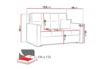 Bensbyn Bäddsoffa - Svart/Röd - Möbler - Soffa - Bäddsoffa