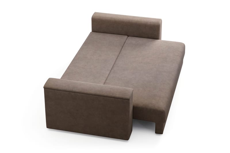 Bergen Extra djup 3-sits Bäddsoffa med Bäddmadrass i Latex och Tvättbar klädsel - Brun - Möbler - Soffa - Bäddsoffa