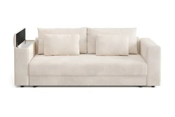 Bergen Extra djup 3-sits Bäddsoffa med Bäddmadrass i Polyesterskum Vändbar Sommar- & Vintersida och Tvättbar klädsel - Beige - Möbler - Soffa - Bäddsoffa