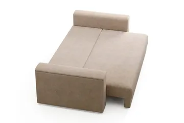 Bergen Extra djup 3-sits Bäddsoffa med Bäddmadrass i Polyesterskum Vändbar Sommar- & Vintersida och Tvättbar klädsel - Beige - Möbler - Soffa - Bäddsoffa