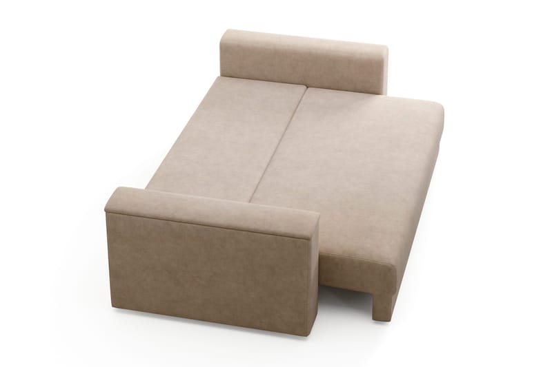 Bergen Extra djup 3-sits Bäddsoffa med Bäddmadrass i Polyesterskum Vändbar Sommar- & Vintersida och Tvättbar klädsel - Beige - Möbler - Soffa - Bäddsoffa