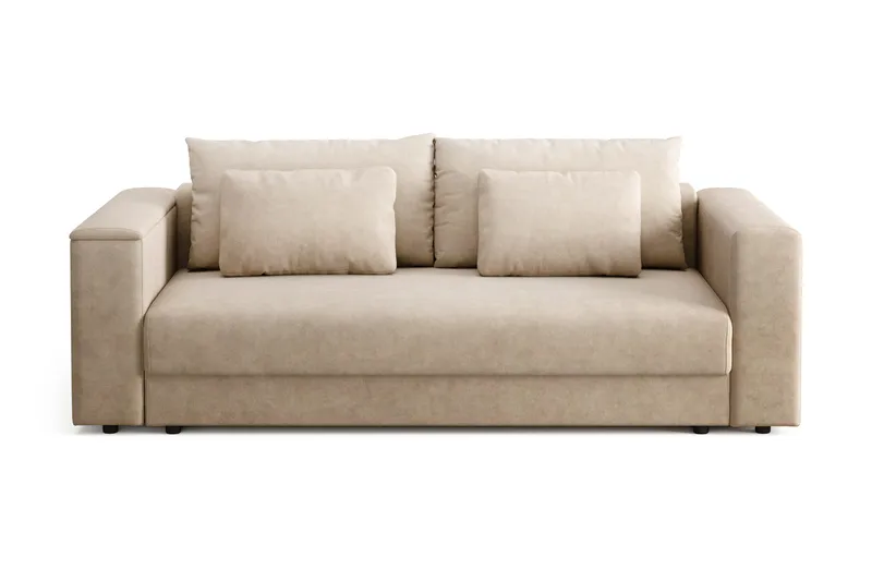 Bergen Extra djup 3-sits Bäddsoffa med Bäddmadrass i Polyesterskum och Tvättbar klädsel - Beige - Möbler - Soffa - Bäddsoffa