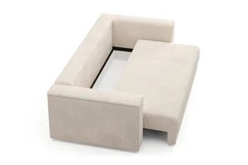 Bergen Extra djup 3-sits Bäddsoffa med Bäddmadrass i Polyesterskum Vändbar Sommar- & Vintersida och Tvättbar klädsel - Beige - Möbler - Soffa - Bäddsoffa