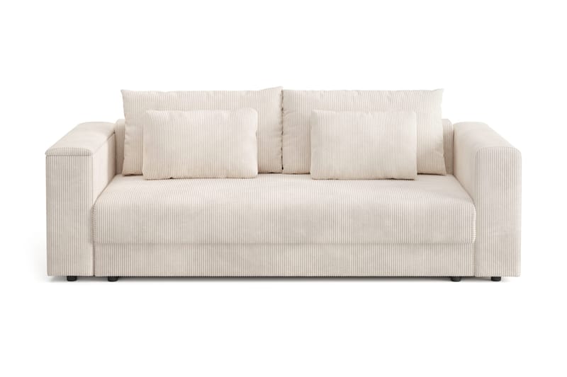Bergen Extra djup 3-sits Bäddsoffa med Bäddmadrass i Polyesterskum och Tvättbar klädsel - Beige - Möbler - Soffa - Bäddsoffa