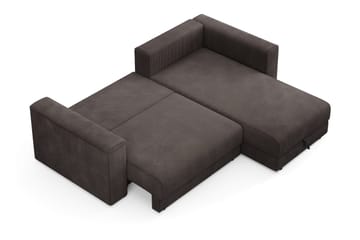 Bergen Extra djup 3-sits Bäddsoffa med Divan och Bäddmadrass i Latex och Tvättbar klädsel - Mörkgrå - Möbler - Soffa - Bäddsoffa