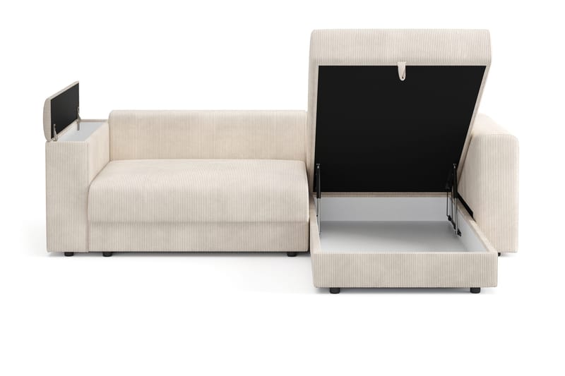 Bergen Extra djup 3-sits Bäddsoffa med Divan och Bäddmadrass i Memoryskum och Tvättbar klädsel - Beige - Möbler - Soffa - Bäddsoffa