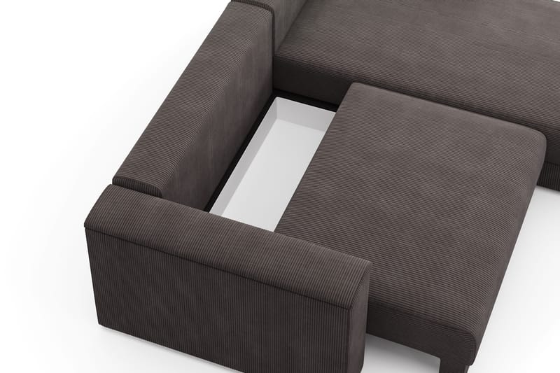 Bergen Extra djup 3-sits Bäddsoffa med Divan och Bäddmadrass i Polyesterskum och Tvättbar klädsel - Mörkgrå - Möbler - Soffa - Bäddsoffa