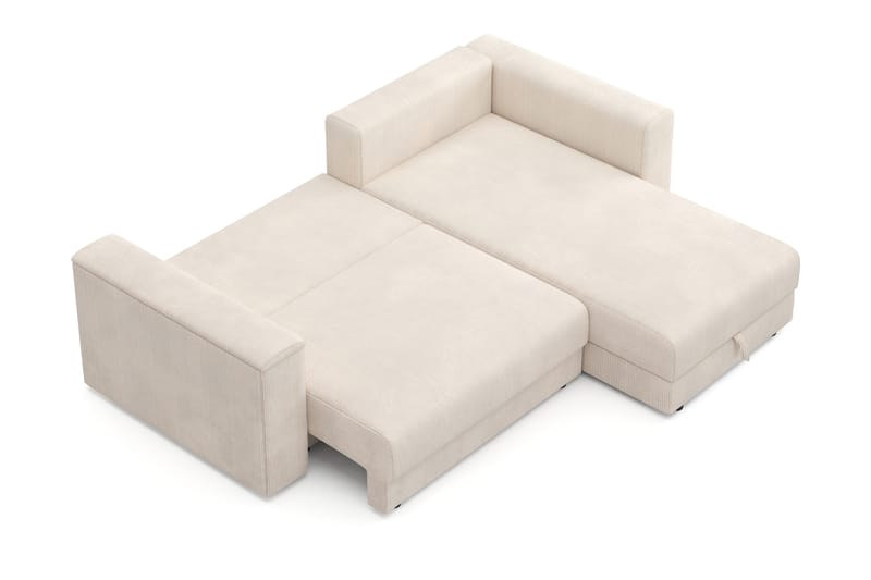 Bergen Extra djup 3-sits Bäddsoffa med Divan och Bäddmadrass i Polyesterskum och Tvättbar klädsel - Beige - Möbler - Soffa - Bäddsoffa