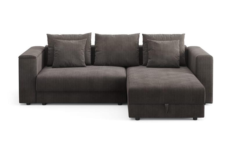 Bergen Extra djup 3-sits Bäddsoffa med Divan och Bäddmadrass i Polyesterskum och Tvättbar klädsel - Mörkgrå - Möbler - Soffa - Bäddsoffa