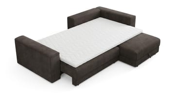 Bergen Extra djup 3-sits Bäddsoffa med Divan och Bäddmadrass i Polyesterskum och Tvättbar klädsel - Mörkgrå - Möbler - Soffa - Bäddsoffa