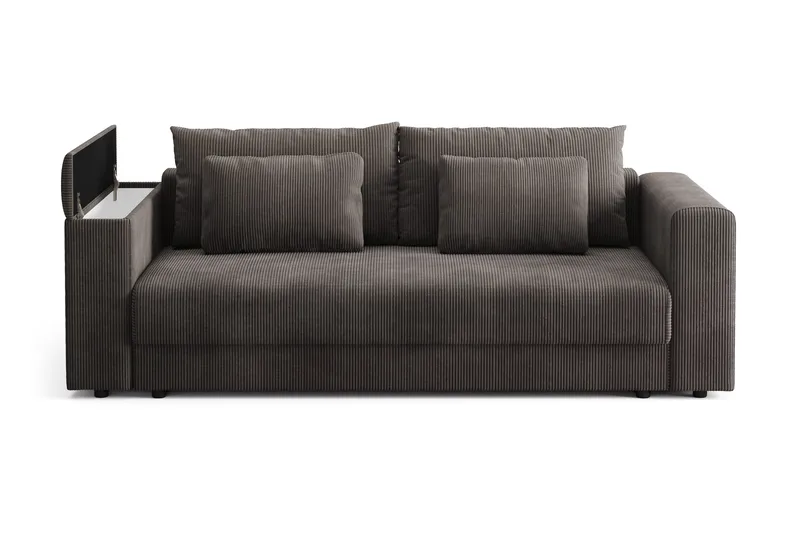 Bergen Extra Djup 3-sits Bäddsoffa med förvaring i manchester - Taupe - Möbler - Soffa - Bäddsoffa