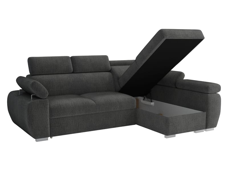 Binche 3-sits Bäddsoffa divan höger med förvaring - grå - Möbler - Soffa - Bäddsoffa
