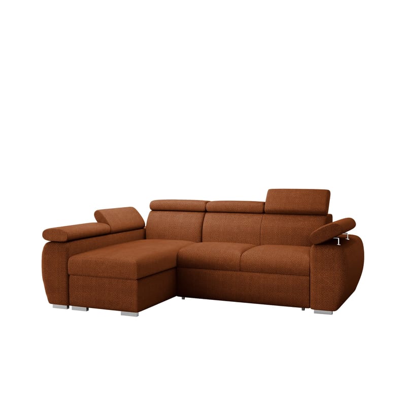 Binche 3-sits Bäddsoffa divan vänster med förvaring - brun - Möbler - Soffa - Bäddsoffa