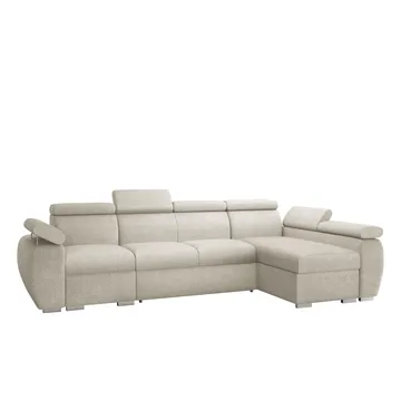 Binche 4-sits Bäddsoffa divan höger med förvaring - Beige - Möbler - Soffa - Bäddsoffa