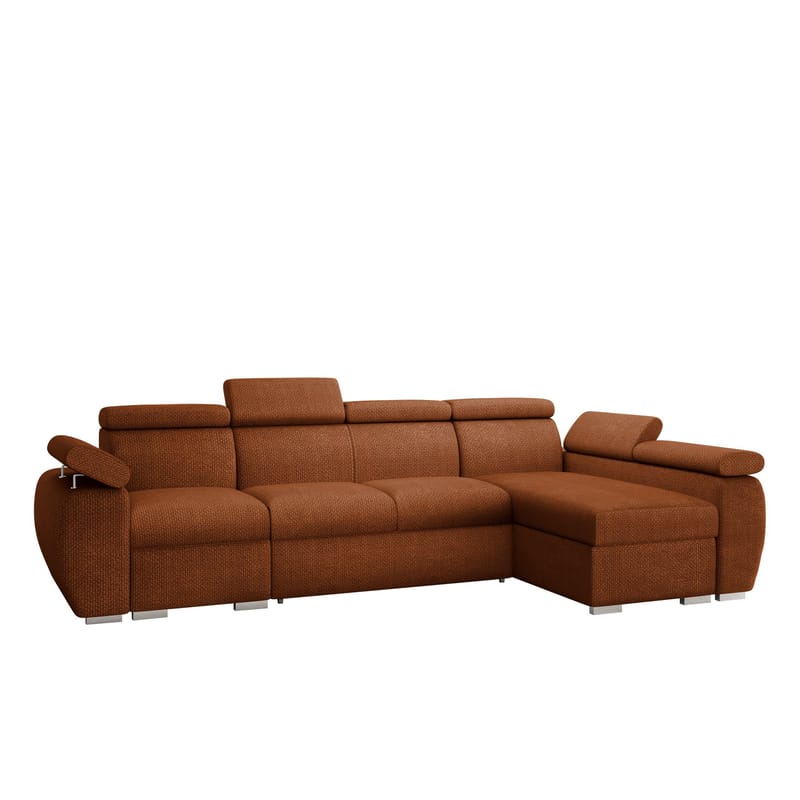 Binche 4-sits Bäddsoffa divan höger med förvaring - Brun - Möbler - Soffa - Bäddsoffa