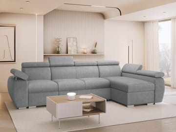 Binche 4-sits Bäddsoffa divan höger med förvaring - grå - Möbler - Soffa - Bäddsoffa