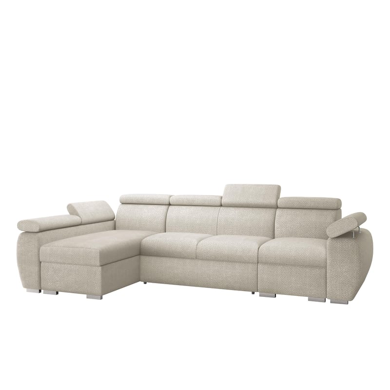 Binche 4-sits Bäddsoffa divan vänster med förvaring - beige - Möbler - Soffa - Bäddsoffa