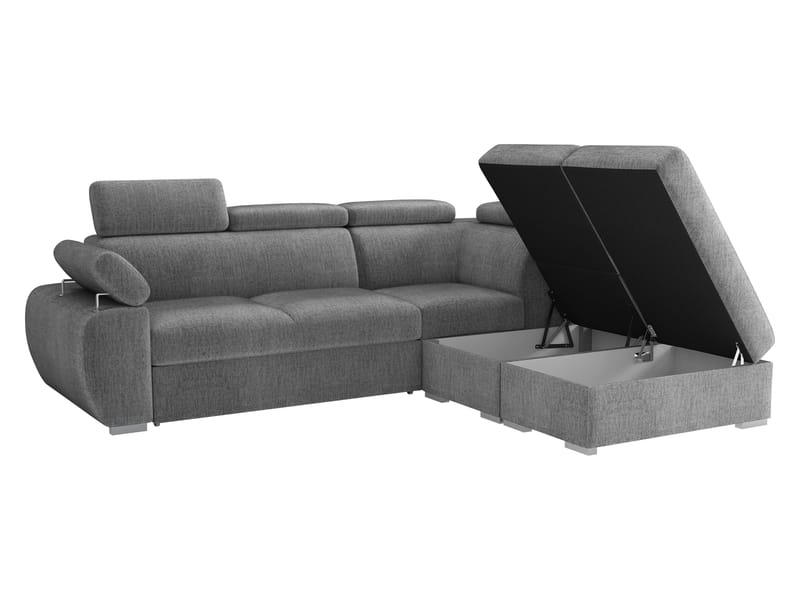 Binche 4-sits Bäddsoffa schäslong höger med förvaring - Ljusgrå - Möbler - Soffa - Bäddsoffa
