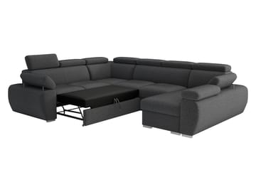 Binche 6-sits Bäddsoffa hörn med divan höger och förvaring - beige - Möbler - Soffa - Bäddsoffa