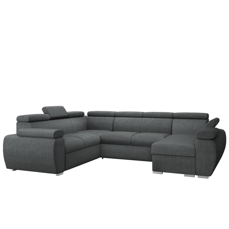 Binche 6-sits Bäddsoffa hörn med divan höger och förvaring - Mörkgrå - Möbler - Soffa - Bäddsoffa