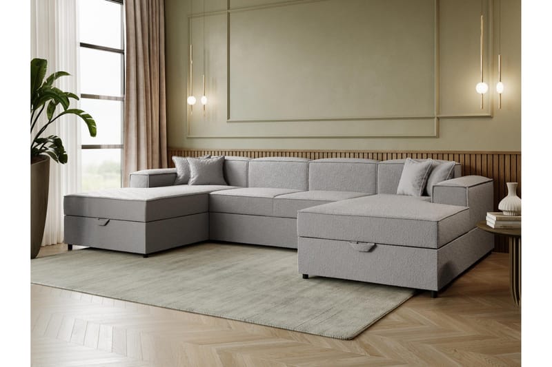 Bizantine Bäddsoffa Dubbeldivan 4-sits - Vit/Svart - Möbler - Soffa - Bäddsoffa
