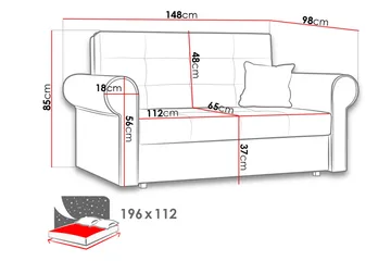 Bliaka 2-sits  Bäddsoffa - Svart - Möbler - Soffa - Bäddsoffa