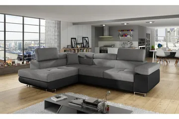 Bobis Bäddsoffa med Schäslong Vänster - Grå/Svart - Möbler - Soffa - Bäddsoffa