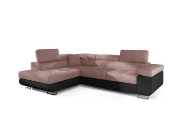 Bobis Bäddsoffa med Schäslong Vänster - Rosa/Svart - Möbler - Soffa - Bäddsoffa