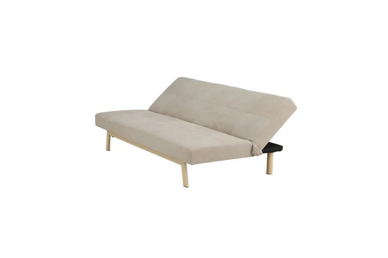 Bodil 2-sits Bekväm Tuftad Bäddsoffa i Tyg med Träben - Beige - Möbler - Soffa - Bäddsoffa