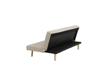 Bodil 2-sits Bekväm Tuftad Bäddsoffa i Tyg med Träben - Beige - Möbler - Soffa - Bäddsoffa