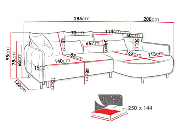 Bornalle 3-sits Bäddsoffa med divan - grå - Möbler - Soffa - Bäddsoffa