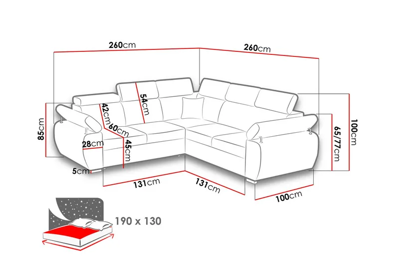 Boston Hörnsoffa - Mörkgrå - Möbler - Soffa - Bäddsoffa