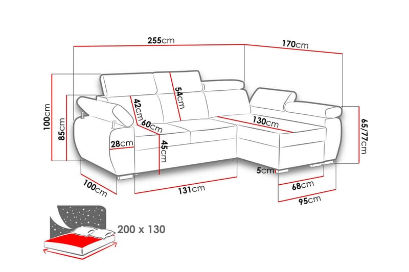 Boston Hörnsoffa Vänster - Mörkgrå - Möbler - Soffa - Bäddsoffa
