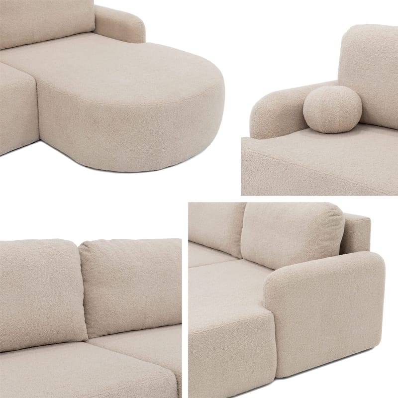 Branrel 3-sits Soffa med divan - svart - Möbler - Soffa - Bäddsoffa